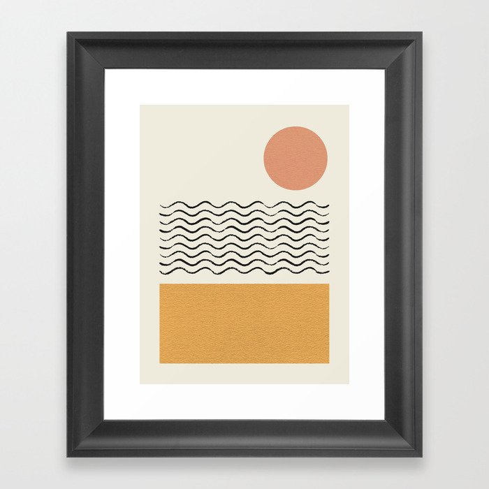 Sun Wave Beach - Abstract Framed Art Print