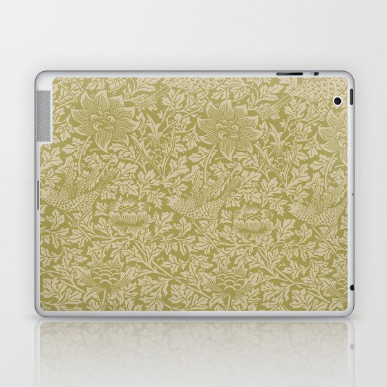 William Morris Bird and Anemone Olive Green Laptop & iPad Skin