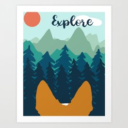 Red Heeler Explore (Artwork by AK) Art Print