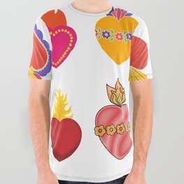 sacred hearts All Over Graphic Tee