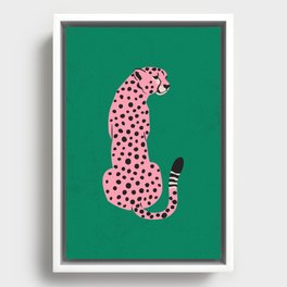 The Stare: Pink Cheetah Edition Framed Canvas
