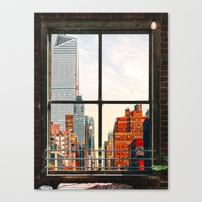 New York City Window #3 | Colorful Cityscape Canvas Print