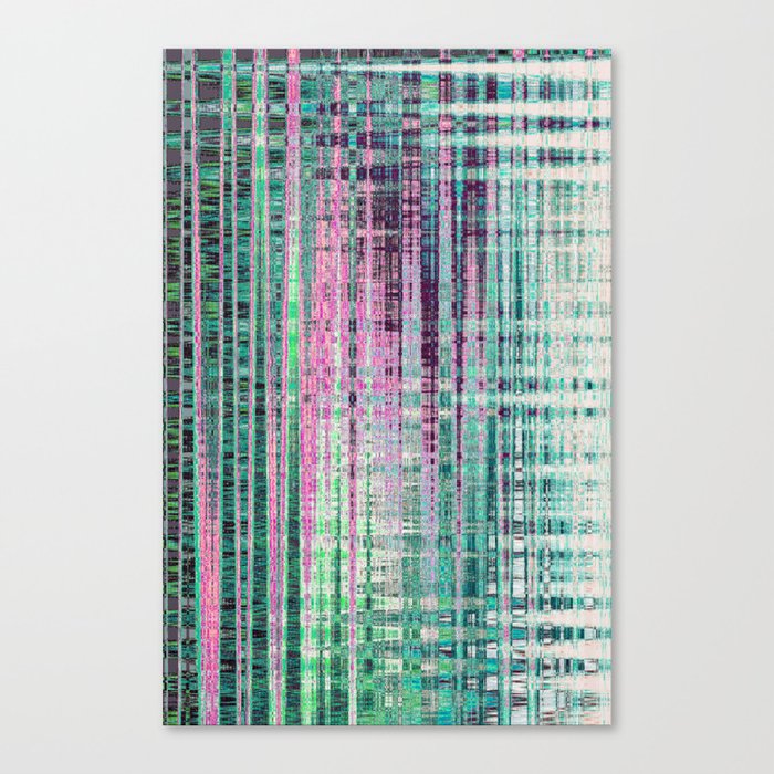 Grungy And Abstract Pattern In Turquoise And Pink Canvas Print