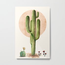 Arizona Saguaro Metal Print | Bohodesertart, Vintagecactiart, Painting, Bohoplantart, Saguaronp, Nationalparkart, Cactusart, Desertart, Arizonabohoart, Vintagearizonaart 