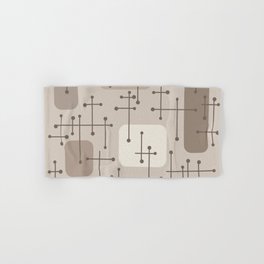 1950s Eames Era Art Crosshairs Taupe Hand & Bath Towel