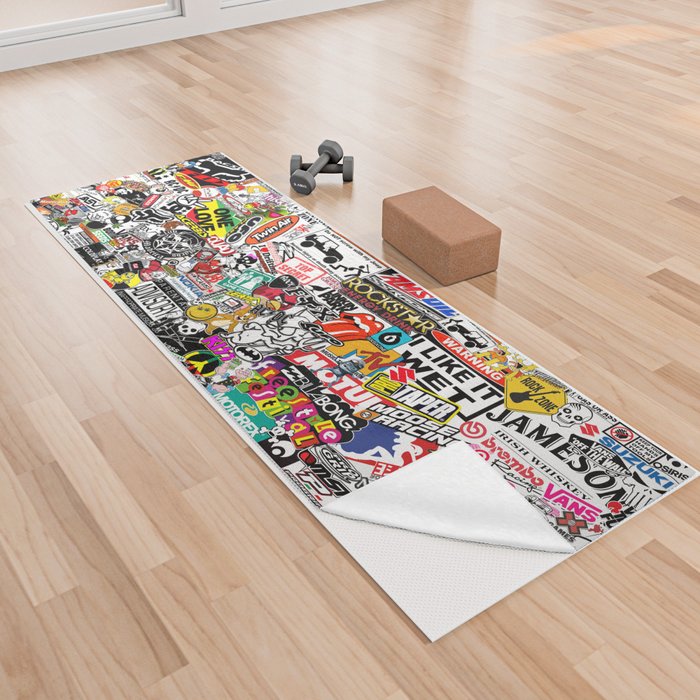 Sticker Bomb Yoga Towel