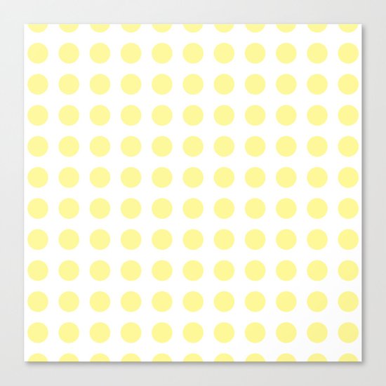 Simply Polka Dots in Pastel Yellow Canvas Print