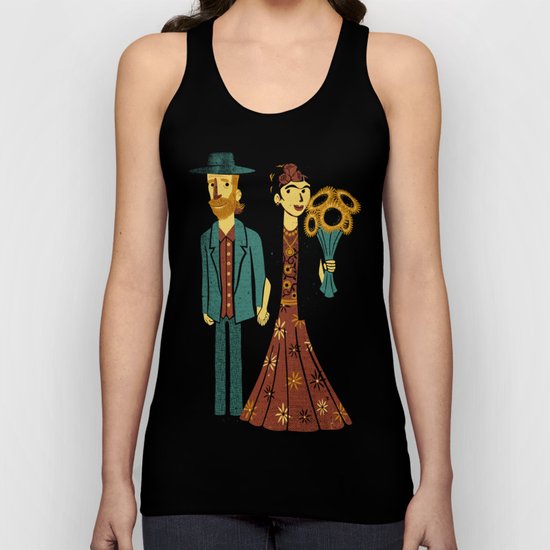 Love is Art Frida Kahlo and Van Gogh Unisex Tank Top