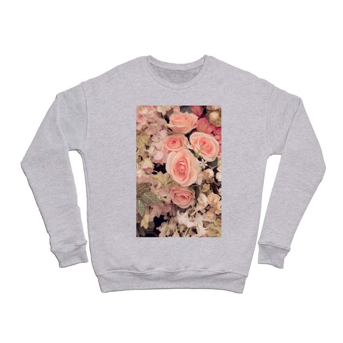Wall flowers retro texture - Vintage Effect filter Crewneck Sweatshirt