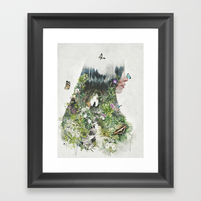 Cat in the Garden of Your Mind Framed Art Print