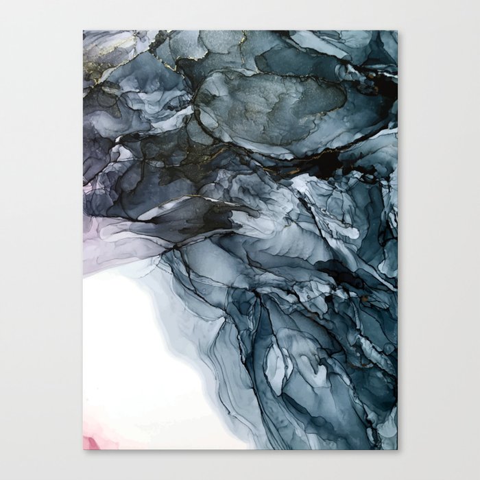 Dark Payne S Grey Flowing Abstract Painting Canvas Print By