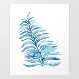 Blue Seagrass Watercolor Art Print