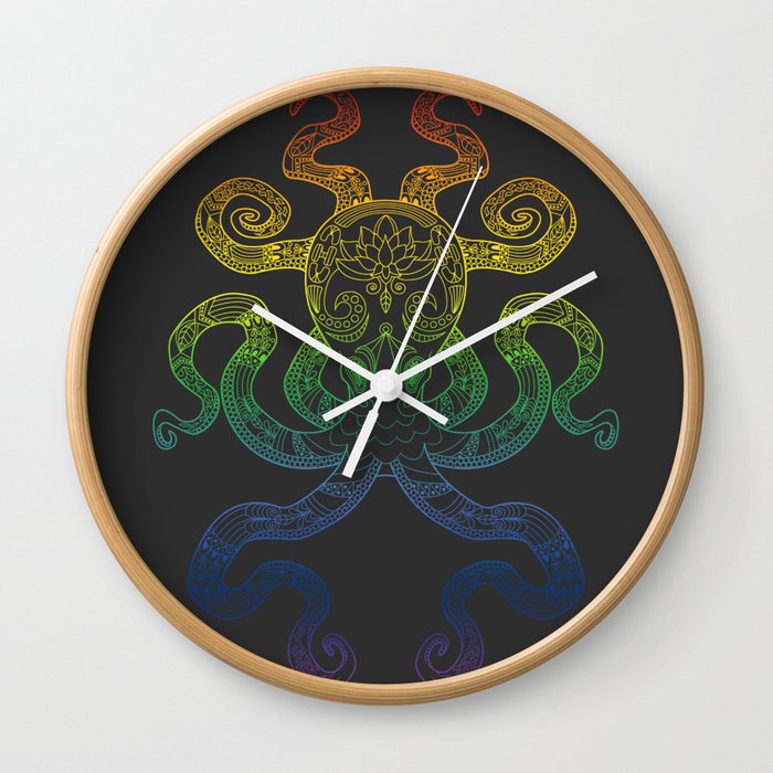 Color Me Octopus - Rainbow Pride Wall Clock