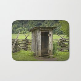 Old Outhouse on a Farm in the Smokey Mountains Bath Mat