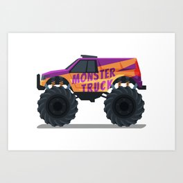 Purple monster truck Art Print