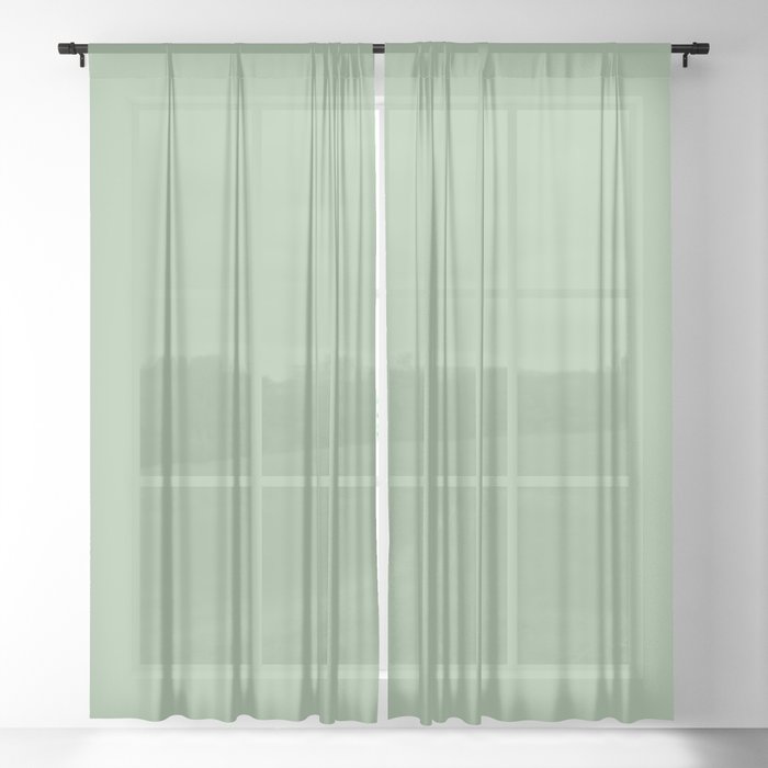 Plant Stem Green Sheer Curtain