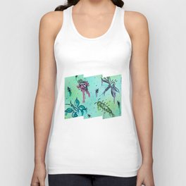 Hand Painted Watercolor Abstract Colorful Bugs Unisex Tank Top