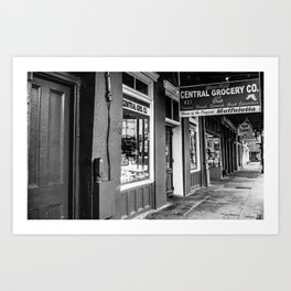 Decatur Street Central Grocery New Orleans  BW Art Print