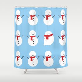 Snowman and Snow Owl Shower Curtain