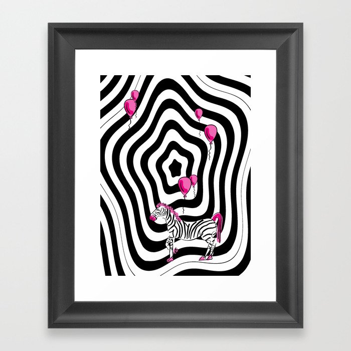 Pink Zebra Dream Framed Art Print