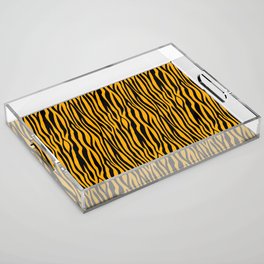Neon Orange Tiger Pattern Acrylic Tray