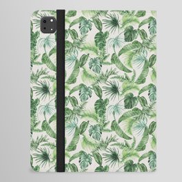 Watercolor Tropical Jungle Leaves iPad Folio Case