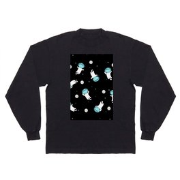 Funny cat in space Long Sleeve T-shirt