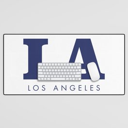 LA - Typography Sign - Los Angeles Desk Mat