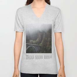 PNW Views | Forest and the Bridge | Minimalist Photography V Neck T Shirt