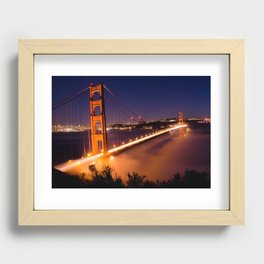 Golden Gate at Night Recessed Framed Print