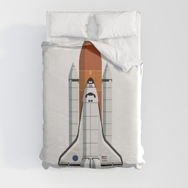 NASA Space Shuttle - Minimalist Illustration Duvet Cover