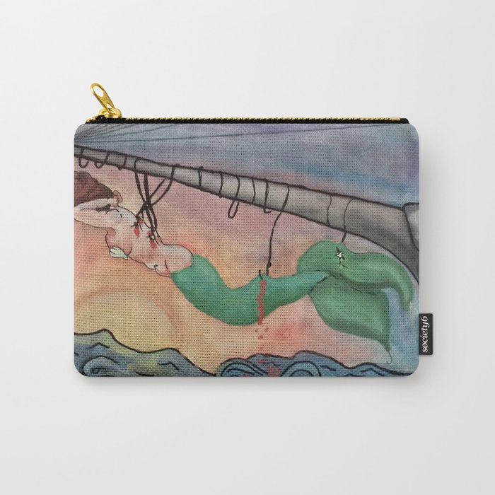 mermaid on hooks by Lilly Hibbs Carry-All Pouch