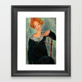 Woman with Red Hair, 1917 by Amedeo Modigliani Framed Art Print