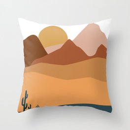 Desert Terrain Sunset Throw Pillow