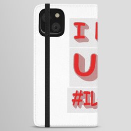 Cute Expression Design "I LOVE USA!". Buy Now iPhone Wallet Case