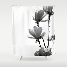 BLACK MAGNOLIA Shower Curtain