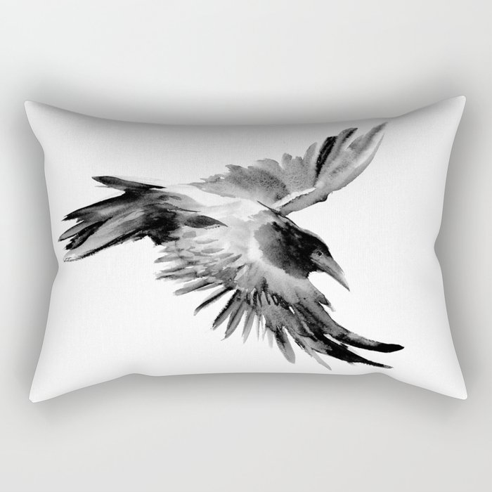 Flying Raven Rectangular Pillow