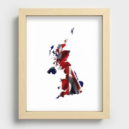 United Kingdom Map and Union Jack Recessed Framed Print