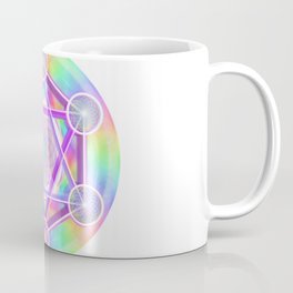 Rainbow Net Metatron Coffee Mug | Metatron, Mystical, Archangel, Digital, Sacredgeometry, Graphicdesign, Rainbow 