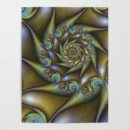 Patina, Abstract Fractal Art Fantasy Spiral Poster