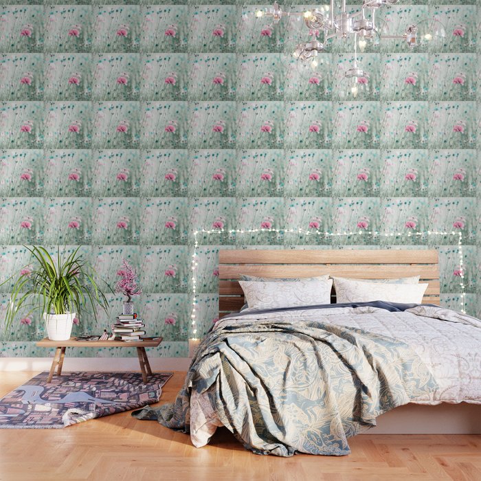 Pink Mint Aqua Teal Turquoise Floral Photography, Girls ..., nature wallpaper nursery