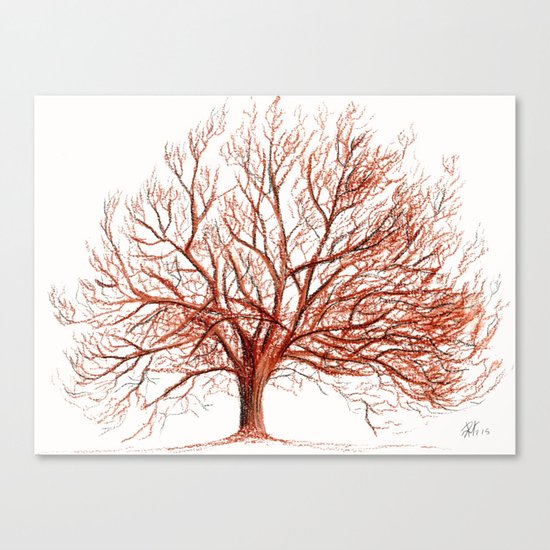 Lonely tree in autumn Canvas Print