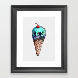 Ice Cream Skull Framed Art Print