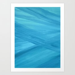Aqua Abstract Lines Art Print