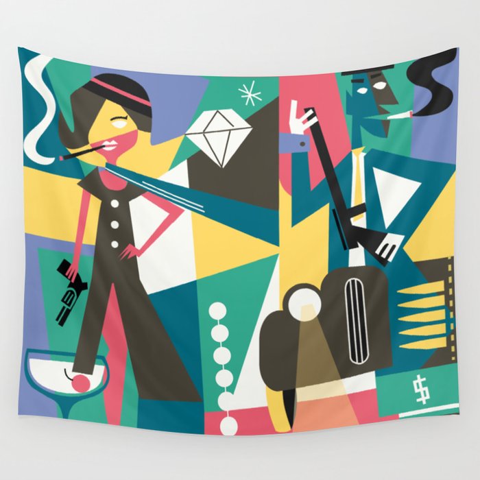 Gangster Couple Wall Tapestry