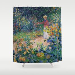 Claude Monet In The Garden 1885 Shower Curtain