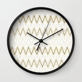 Luxury classy white gold glitter geometric chevron Wall Clock