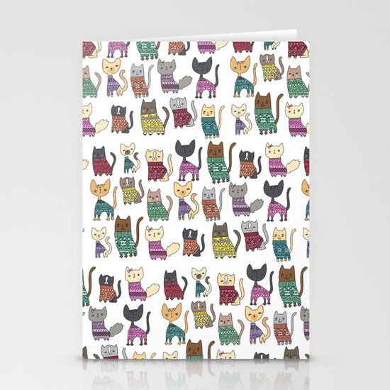 sweater cats Stationery Cards