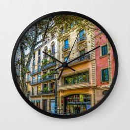 Spain Photography - Colorful Street Of Spain Wall Clock