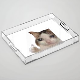 Crying Cat meme - High quality Acrylic Tray